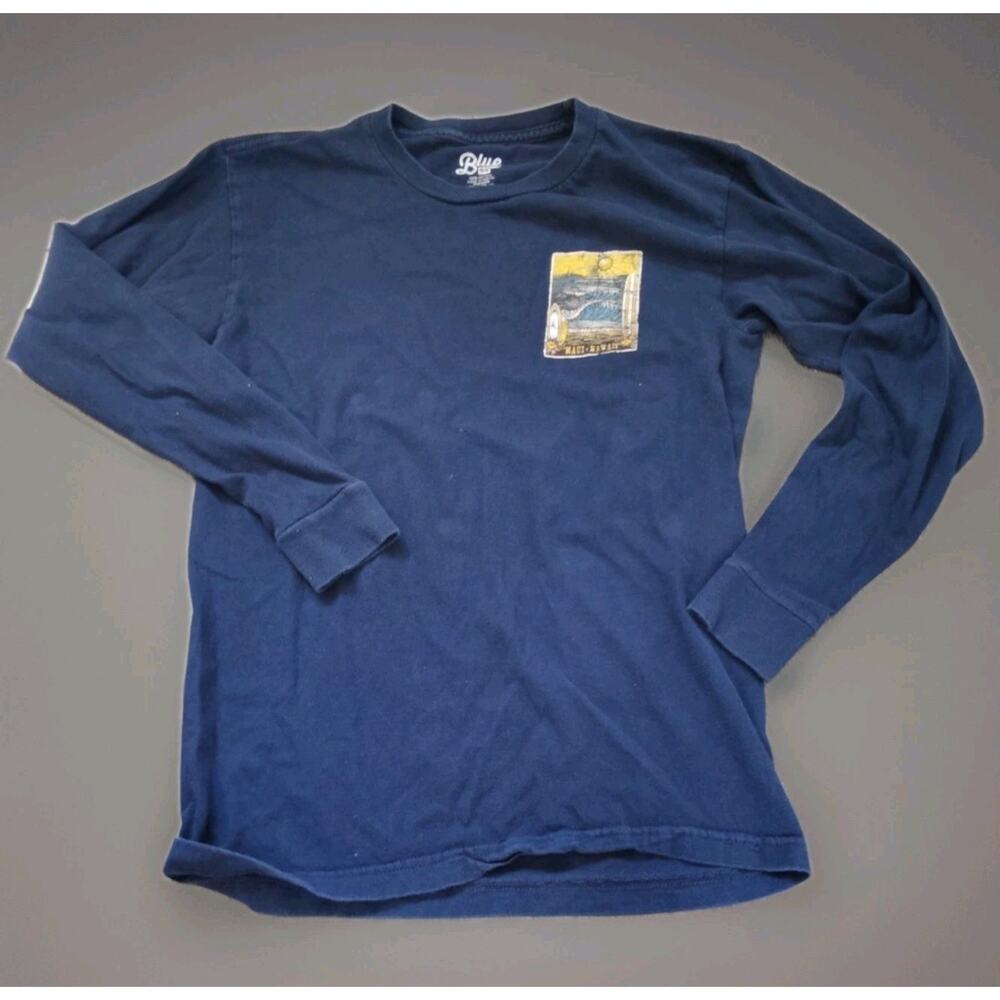 MAUI Blue surfer LONG SLEEVE T SHIRT Mens SMALL